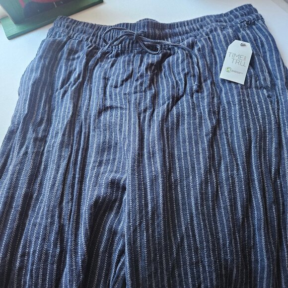Navy Striped Lightweight Linen Pants – NWT! - Picture 1 of 5